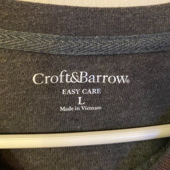 Croft & Barrow, Easy Care, Size L, Made in Vietnam, Gray Sweatshirt LS - Picture 2 of 4